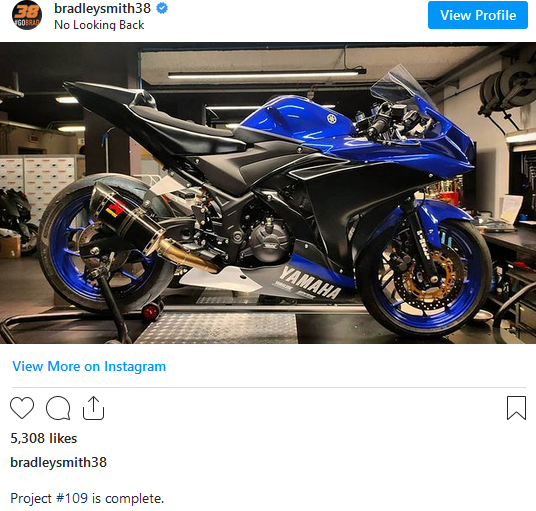 Bradley Smith on Instagram Project 109 is complete 09 02 new