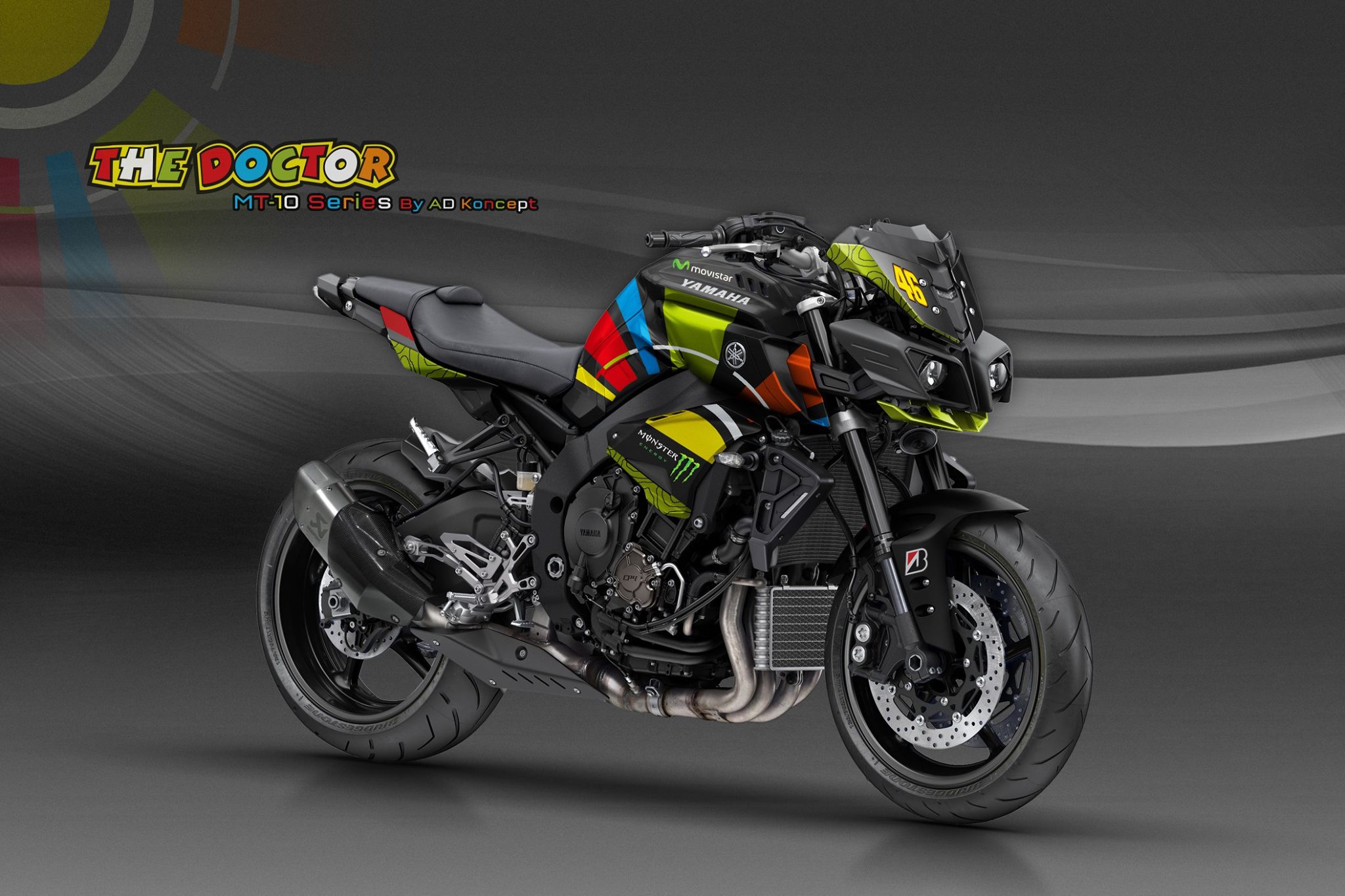 yamaha mt 10 in valentino rossi livery and more from ad koncept 5